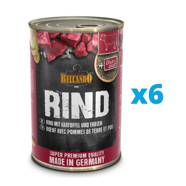 BELCANDO Hovězí s bramborem &amp; hráškem 6x400 g