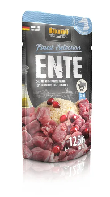 BELCANDO Kachna s rýží a brusinkami 125g