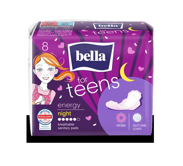 Bella For Teens Energy Night hygienické vložky 8 ks