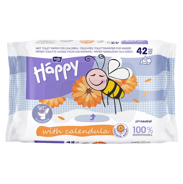 BELLA HAPPY Dětský vlhčený toaletní papír s měsíčkem 42 ks