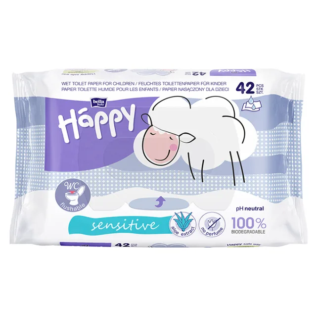 BELLA HAPPY Dětský vlhčený toaletní papír sensitive 42 ks