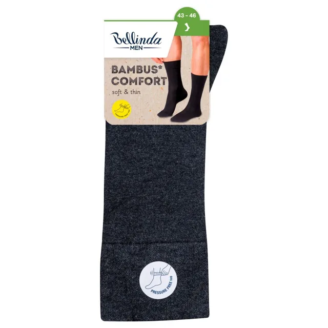 Bellinda BAMBUS Comfort vel. 43–46 pánské ponožky šedé