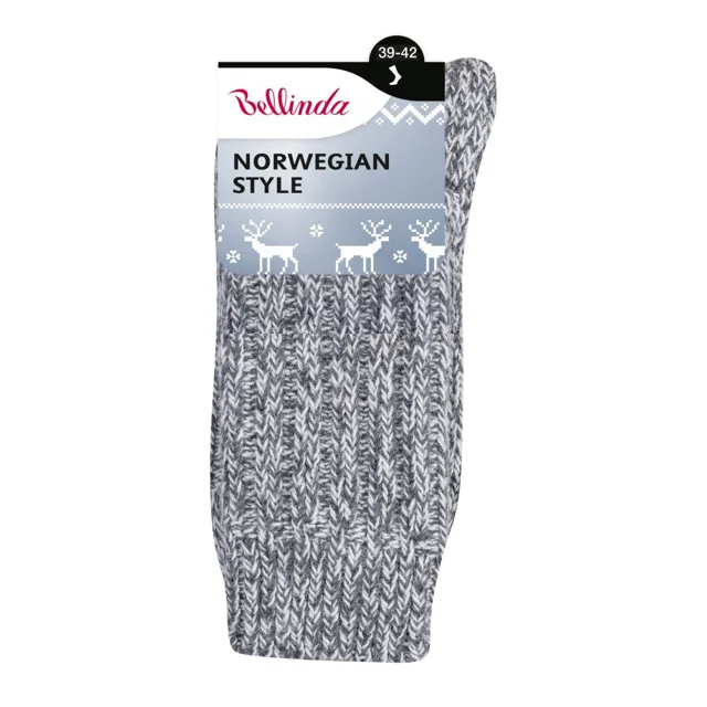 Bellinda NORWEGIAN teplé ponožky vel. 39/42 1 pár šedé