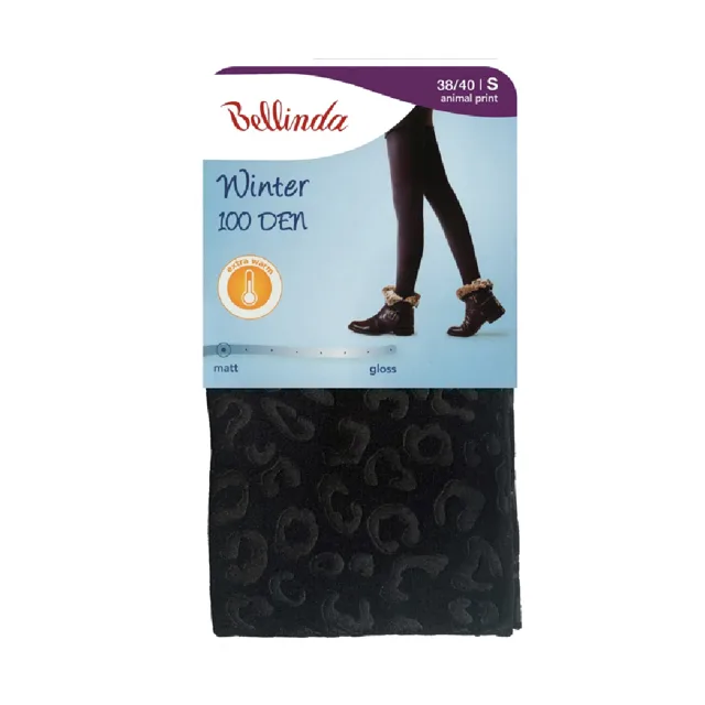 Bellinda Winter 100 DEN vel. 40 dámské teplé punčochové kalhoty hot print