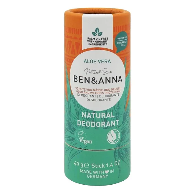 BEN & ANNA Tuhý deodorant bez parfemace Aloe Vera 40 g