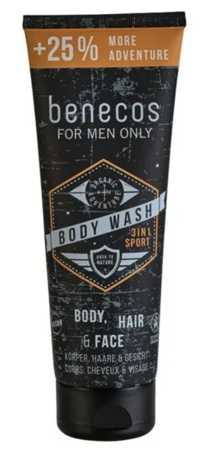 Benecos Sprchový gel pro muže 3v1 Sport, BIO, 250 ml