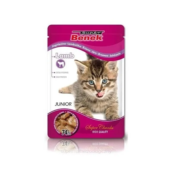 BENEK Cat Super Jehněčí kousky v omáčce 100g