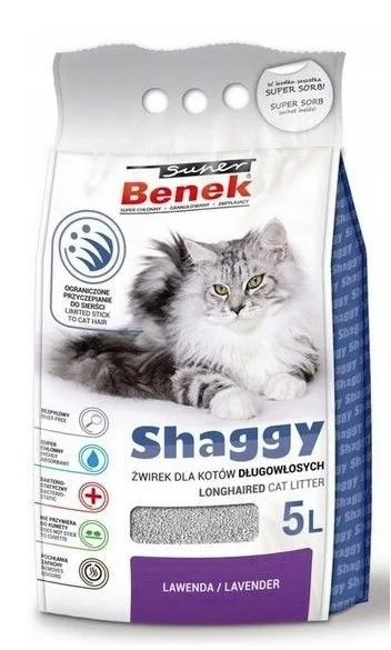 BENEK Shaggy Bentonitové stelivo Levandule 5 l x 2 (10 l)