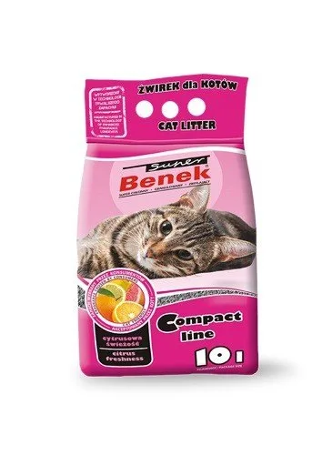 BENEK Super Compact Bentonitové stelivo Citrusová Svěžest 2 x 10L