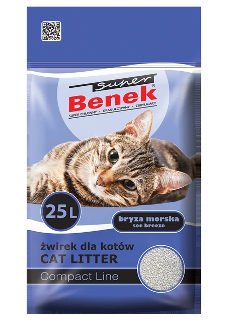 BENEK Super Compact Bentonitové stelivo mořský vánek 25l
