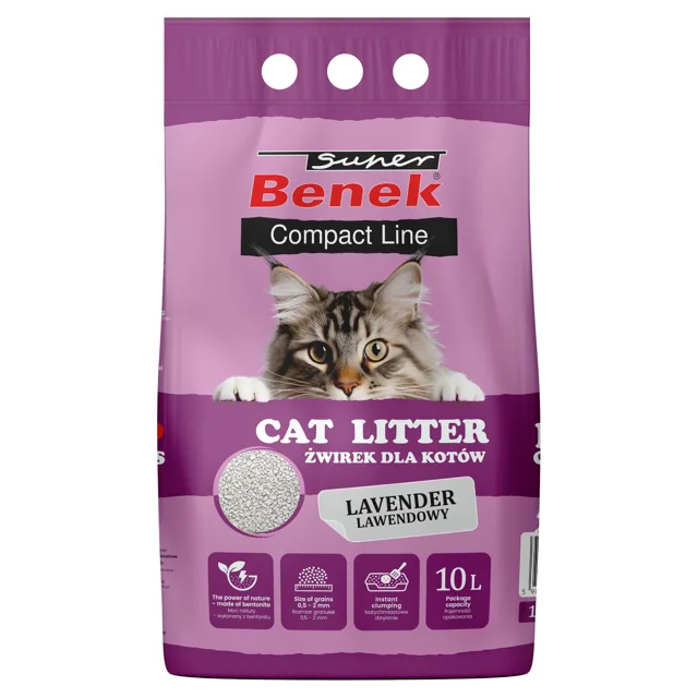 Benek Super Compact levandule -  10 l (cca 8 kg)