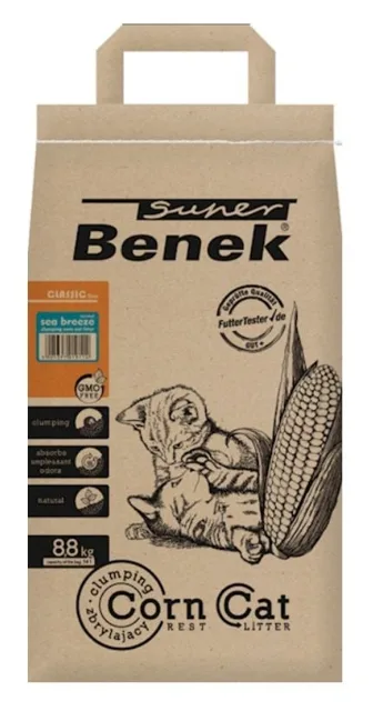 BENEK Super Corn Cat 14l kukuřičné stelivo pro kočky s vůní mořského vánku