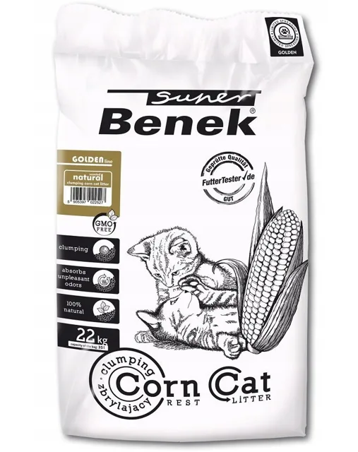 BENEK Super Corn Cat 22 kg kukuřičné stelivo pro kočky