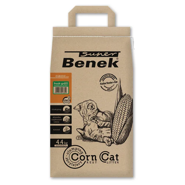 Benek Super Corn Cat čerstvá tráva - 35 l (cca 22 kg)
