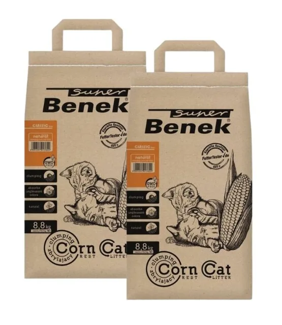 BENEK Super Corn Cat kukuřičné stelivo Natural 14 l x 2