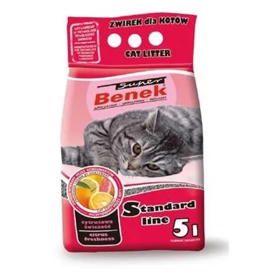 BENEK Super Standard Bentonitové stelivo citrusová svěžest 5 L