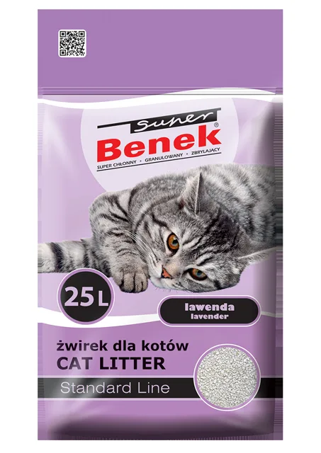 BENEK Super Standard Bentonitové stelivo Levandule 25 L