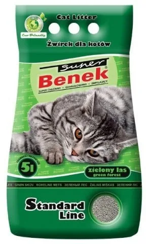 BENEK Super Standard Bentonitové stelivo zelený les 5l + 0,1l zdarma