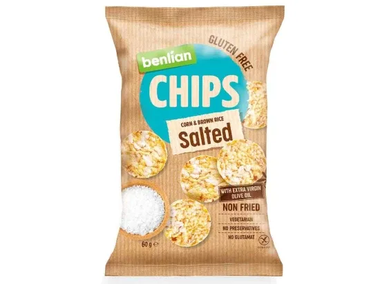 Benlian kukuřičné a rýžové chipsy solené 60 g