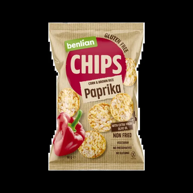 Benlian Kukuřično-rýžové chipsy Paprika 50 g
