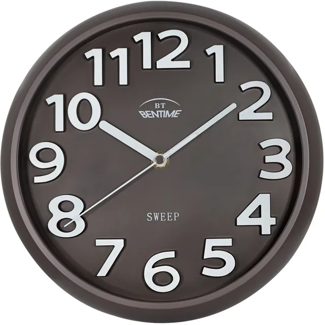 Bentime Nástěnné hodiny s plynulým chodem H43-SW8315BR