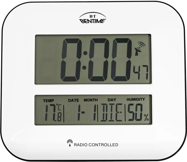 Bentime Rádiem řízené hodiny/budík s teploměrem a vlhkoměrem H17-ET843W