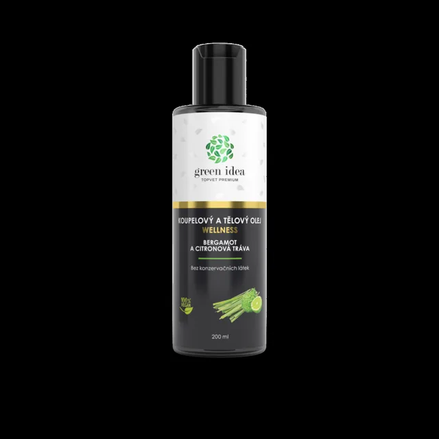 Bergamot a citronová tráva – koupelový a tělový olej 200 ml – Green idea