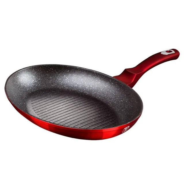 Berlingerhaus Pánev na ryby a steaky s mramorovým povrchem 35 cm Burgundy Metallic Line