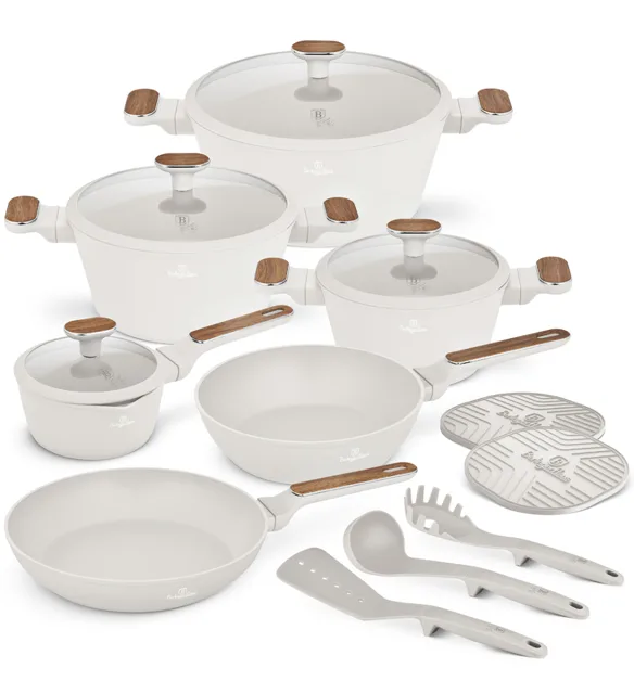 Berlingerhaus Sada nádobí s titanovým povrchem 15 ks Sahara Nordic Collection