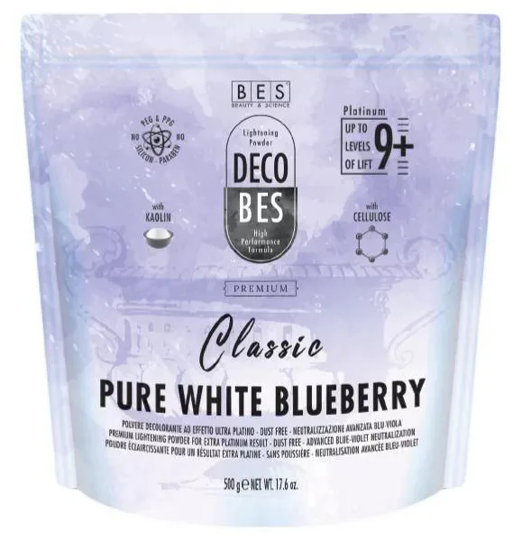BES Decobes CLASSIC Pure White Blueberry Classic 9+ 500g - bezprašný modro-fialový melír