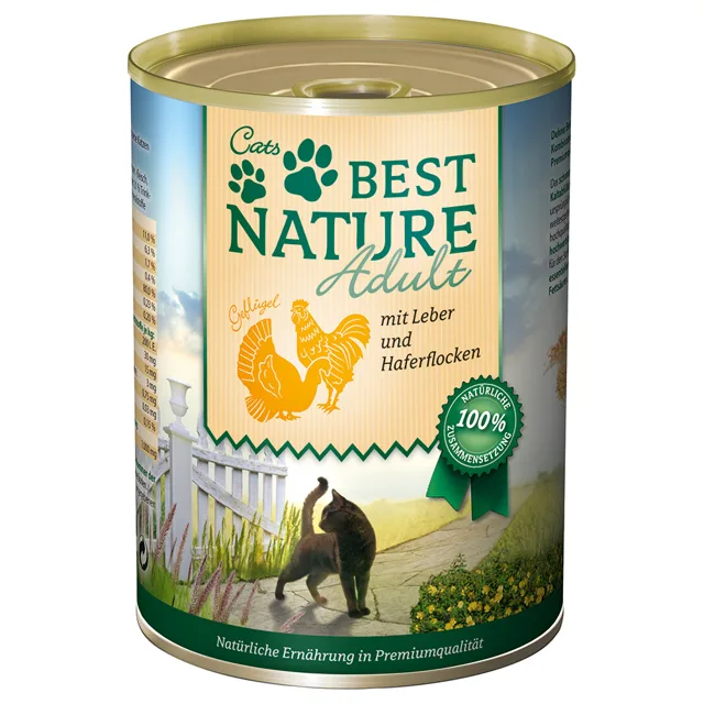 Best Nature Cat Adult 6 x 400 g - Losos, kuře a rýže