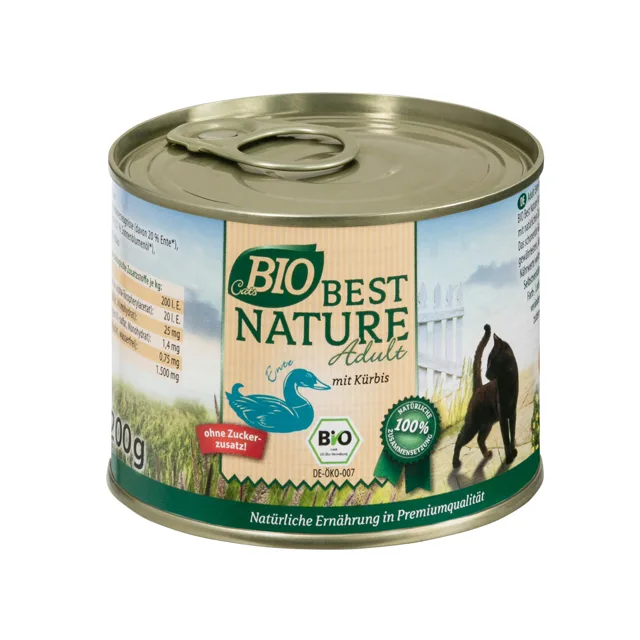 Best Nature Cats Bio kachní a dýně - výhodné balení: 12 x 200 g