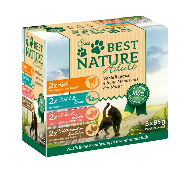 Best Nature Cats Multipack kapsičky mix 4 druhů - 8 x 85 g