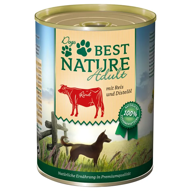Best Nature Dog Adult 6 × 400 g - zvěřina, kuřecí & nudle
