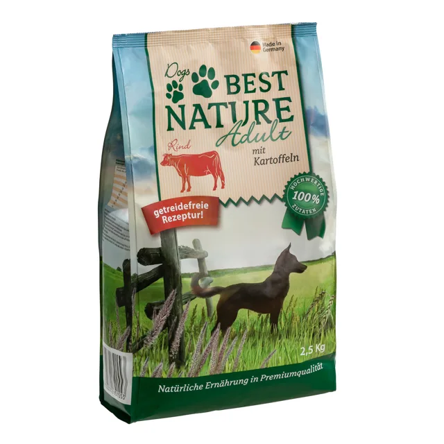 Best Nature Dogs granule hovězí a brambory - výhodné balení: 3 x 2,5 kg
