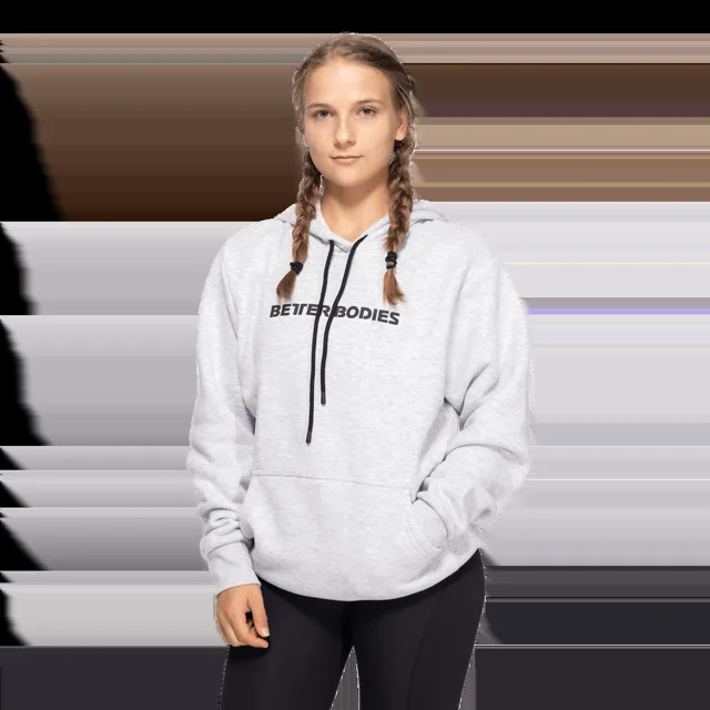 Better Bodies Hoodie Logo Light Grey Melange