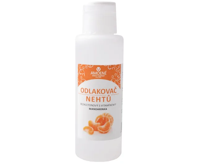 Bezacetonový odlakovač na nehty Amoené, mandarinka - 100 ml (0114B3M100)