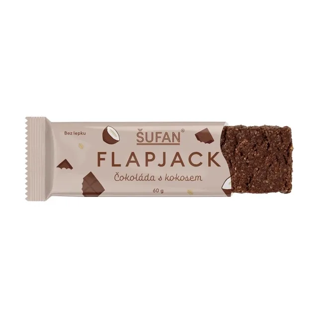 Bezlepkový FLAPJACK Čokoláda s kokosem 60 g