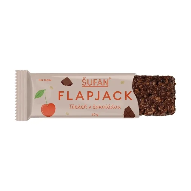 Bezlepkový FLAPJACK Třešeň s čokoládou 60 g