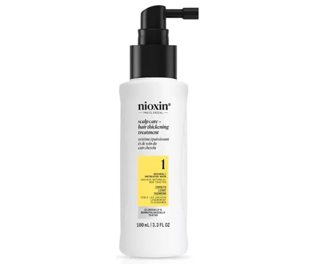 Bezoplachová péče pro mírně řídnoucí přírodní vlasy Nioxin System 1 Scalp + Hair Treatment - 100 ml + dárek zdarma