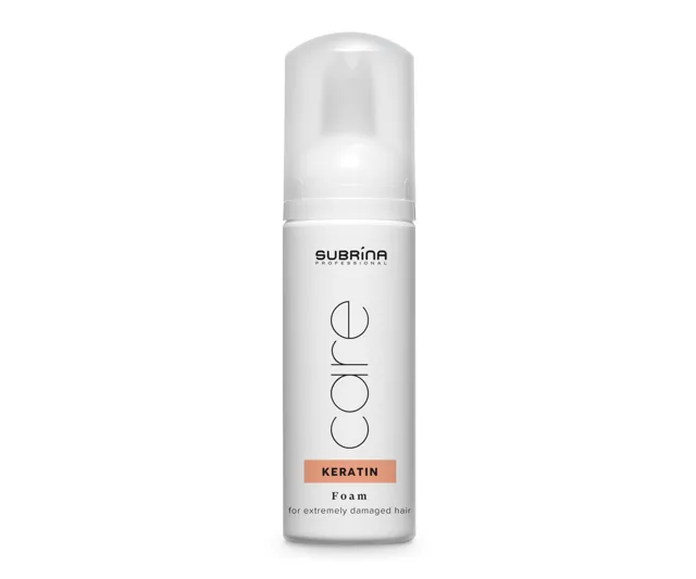 Bezoplachová pěna pro extrémně poškozené vlasy Subrina Professional Care Keratin Foam - 150 ml (060274) + dárek zdarma