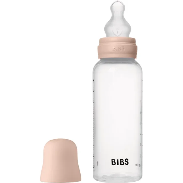 BIBS Anti-Colic Baby Bottle Silicone antikoliková láhev se silikonovým dudlíkem Blush 1 ks