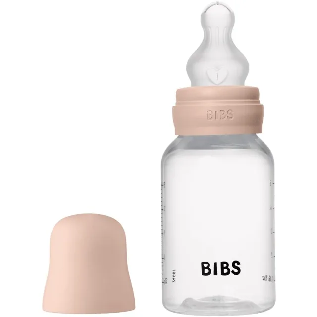 BIBS Anti-Colic Baby Bottle Silicone antikoliková láhev se silikonovým dudlíkem Blush 1 ks