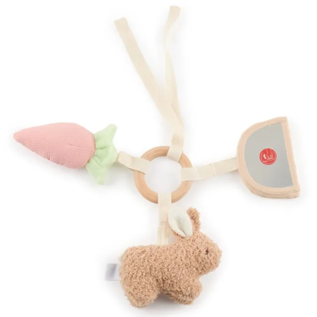 Bieco Activity Toy Bunny Fine kontrastní závěsná hračka 1 ks