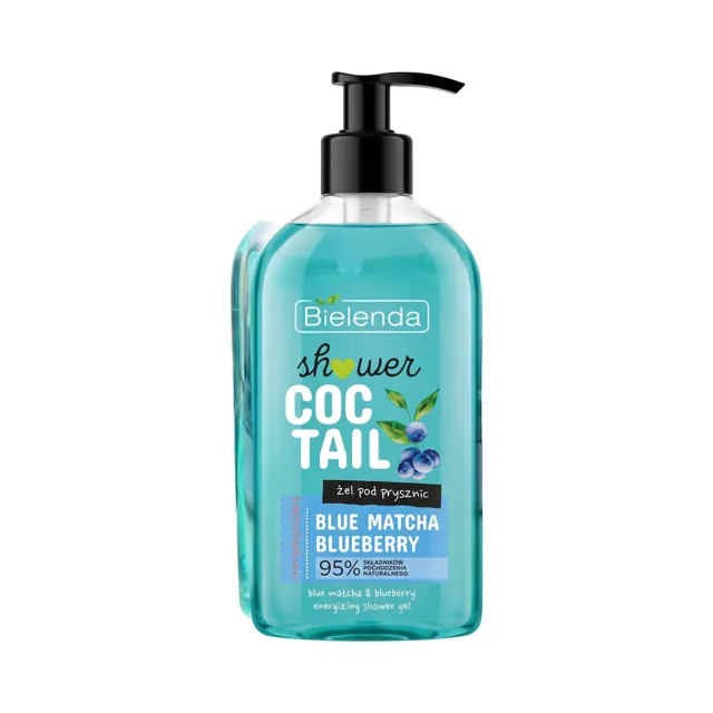 Bielenda Shower Cocktail Blue Matcha & Blueberry – Energizující sprchový gel, 400 ml (poškozený aplikátor)