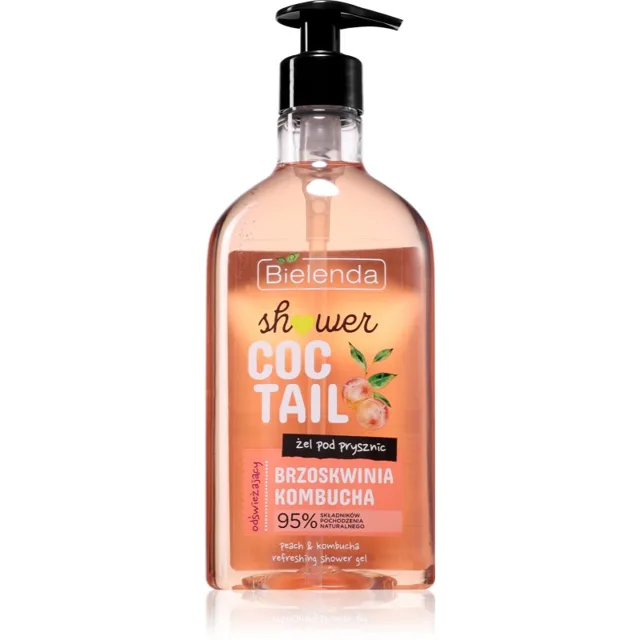 Bielenda Shower Coctail Peach + Kombucha osvěžující sprchový gel s regeneračním účinkem 400 ml