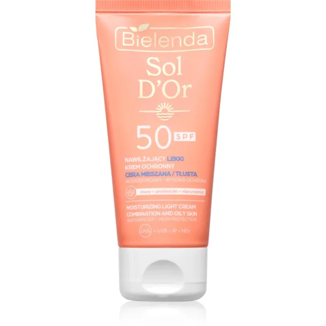 Bielenda Sol D’or voděodolný opalovací krém na obličej SPF 50 50 ml