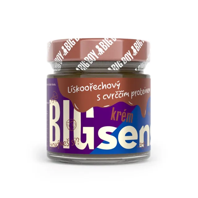 BIG BOY Big Sens Lískooříšskový krém s cvrččím proteinem 250g, 250g