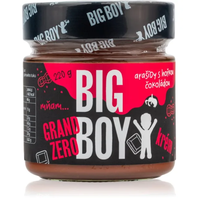 Big Boy Grand Zero Arašídy s hořkou čokoládou ořechová pomazánka s čokoládou 220 g