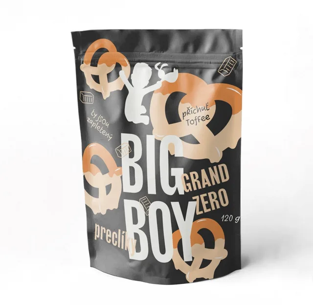 BIG BOY Preclíky s bílou čokoládou TOFFEE 120g, 120g